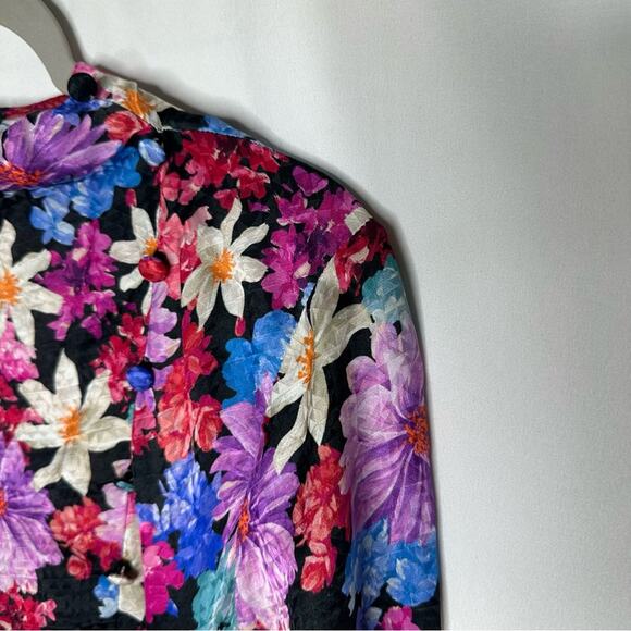 PINKO Floral Sleeved Sheath Mini Silk Dress in Size Large (44) - Picture 5 of 8